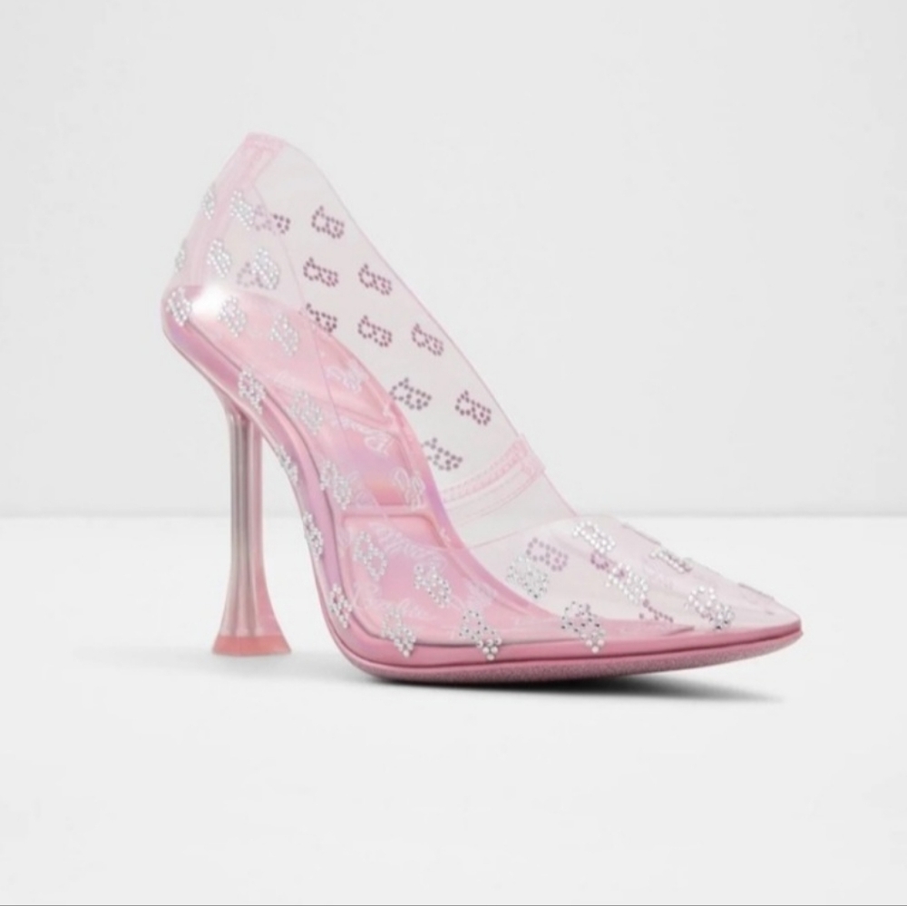 Aldo x Barbie Pink Monogrammed Heels